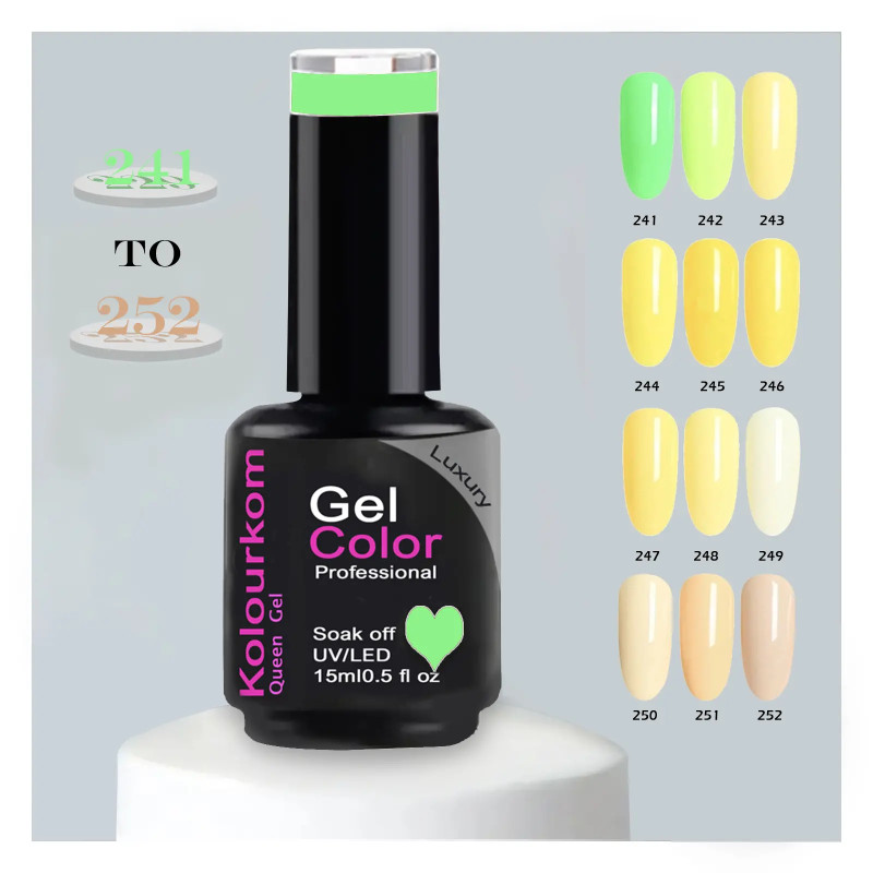 15ml | 241 To 252 Series | Queen Gel Nail Polish | LED UV Gel Color | KolurKom