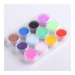 12 Colors | Nail Acrylic Powder | Liquid Diy Colorful Dust | Set For 3d Art Mold Carving Powder | KolourKom