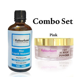 2 pcs Combo Set | Pink Acrylic Powder with Blue Monomer