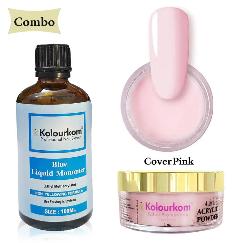 2 pcs Combo Set | Cover Pink Acrylic Powder with Blue Monomer