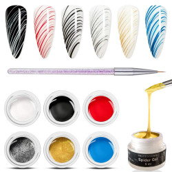 Spider Gel | Painting Elastic Drawing Spider Gel for Nail Art | Soak off UV LED Nail Gel | Drawing Nail Gel for Line