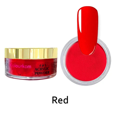 Red, Nail Acrylic Powder 4in1 formula